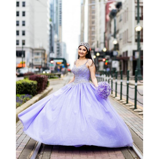 Sleeveless Lavender Quince Dress Sweetheart Neck Vestidos De 15 Anos Sequin Sweet 15 Gowns