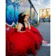 Sleeveless Sequin Red Quince Dress Sweet 15 Gowns Sweetheart Neck Vestidos De 15 Anos