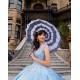 Sleeveless Sky Blue Quince Dress Lace Appliques Vestidos De 15 Anos Sweetheart Neck Girls Birthday Party Gown Sequin Wear Pageant