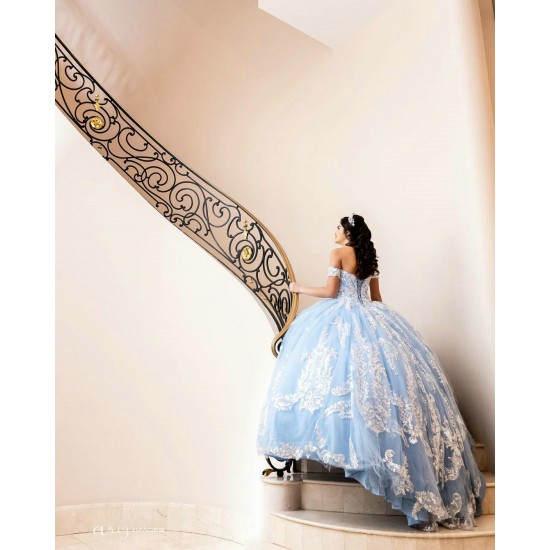 Sleeveless Sky Blue Quince Dress Sweetheart Neck Vestidos De 15 Anos Lace Appliques Sweet 15 Gowns