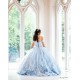 Sleeveless Sky Blue Quince Dress Sweetheart Neck Vestidos De 15 Anos Lace Appliques Sweet 15 Gowns