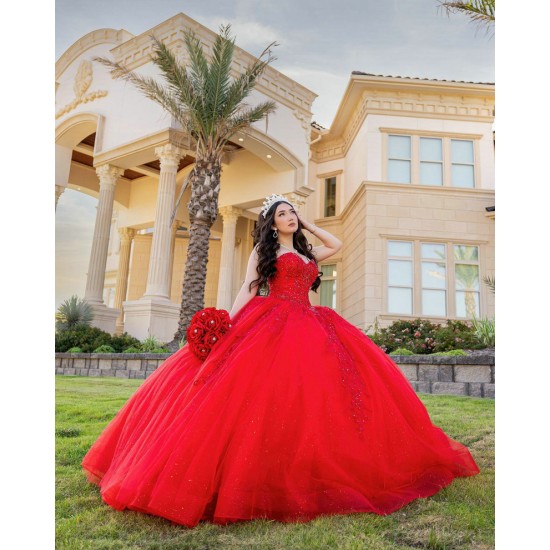 Sleeveless Vestidos De 15 Anos Sequin Red Quince Dress Sweetheart Neck Girls Birthday Party Gown