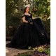 Sweetheart Neck Black Quince Dress Lace Appliques Girls Sweet 16 Dresses Off Shoulder Vestidos De 15 Anos