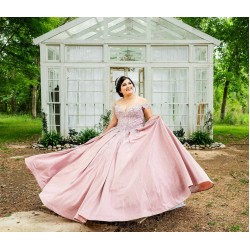 Sweetheart Neck Pink Quince Dress Off Shoulder Vestidos De 15 Anos Lace Appliques Sweet 15 Gowns