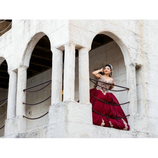 Sweetheart Neck Vestidos De 15 Anos Off Shoulder Burgundy Quince Dress Lace Appliques Sequin Sweet 15 Gowns