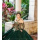 Detachable Emerald Green Quince Dress Strapless Birthday Party Gown Lace Appliques Sweetheart Neck Vestidos De 15 Anos