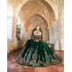 Detachable Emerald Green Quince Dress Strapless Birthday Party Gown Lace Appliques Sweetheart Neck Vestidos De 15 Anos