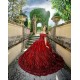 Off Shoulder Red Quince Dress Sweetheart Neck Birthday Party Gown Lace Appliques Vestidos De 15 Anos