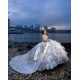 Ruffled Champagne Quince Dress Sweetheart Neck Birthday Party Gowns Long Sleeve Vestidos De 15 Anos