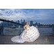 Ruffled Champagne Quince Dress Sweetheart Neck Birthday Party Gowns Long Sleeve Vestidos De 15 Anos