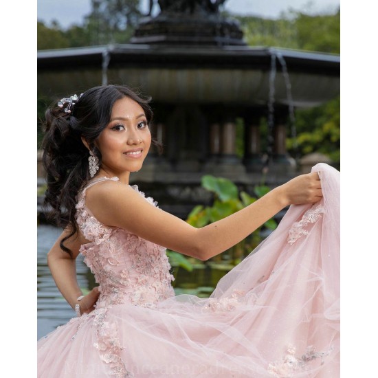 Sleeveless Princess Quinceanera Dresses Pink Quince Dress Lace Appliques Vestidos De 15 Anos