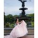 Sleeveless Princess Quinceanera Dresses Pink Quince Dress Lace Appliques Vestidos De 15 Anos