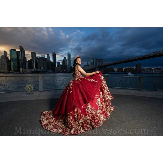 Sleeveless Red Quince Dress Princess Sweetheart Neck Quinceanera Dresses Lace Appliques Vestidos De 15 Anos