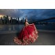 Sleeveless Red Quince Dress Princess Sweetheart Neck Quinceanera Dresses Lace Appliques Vestidos De 15 Anos