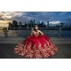 Sleeveless Red Quince Dress Princess Sweetheart Neck Quinceanera Dresses Lace Appliques Vestidos De 15 Anos