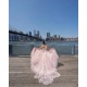 Sleeveless Vestidos De 15 Anos Pink Quince Dress Lace Appliques V Neck Girls Ball Gown Sweet 16 Dresses