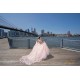 Sleeveless Vestidos De 15 Anos Pink Quince Dress Lace Appliques V Neck Girls Ball Gown Sweet 16 Dresses