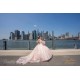 Sleeveless Vestidos De 15 Anos Pink Quince Dress Lace Appliques V Neck Girls Ball Gown Sweet 16 Dresses