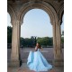 Sleeveless Vestidos De 15 Anos Sky Blue Quince Dress Lace Appliques Tiered Girls Ball Gown Sweet 16 Dresses