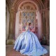 Sleeveless Vestidos De 15 Anos Sky Blue Quince Dress V Neck Birthday Party Dress With 3D Flowers