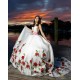 V Neck Vestidos De 15 Anos Sleeveless White Quince Dress Princess Quinceanera Dresses With Flowers Embroidered