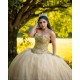 Sleeveless Vestidos De 15 Anos Gold Dress Girl Quince Sweetheart Neck Women 2024 Ball Gown Sequin Lace Appliques Girl Birthday Gowns