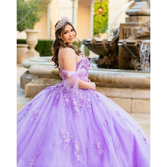 Sleeveless Vestidos De 15 Anos Lilac Quince Dress Sequin Sweetheart Neck Girl Birthday Gowns With 3D Flowers