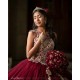 Sleeveless Vestidos De 15 Anos Red Dress Girl Quince Women 2024 Ball Gown Lace Appliques Girl Birthday Gowns