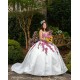 Sleeveless Vestidos De 15 Anos White Quince Dress Girl Birthday Gowns Women 2024 Ball Gown With 3D Flowers