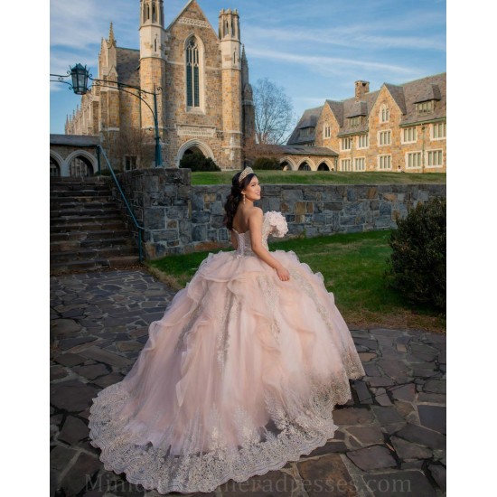 Sweetheart Neck 15 Anos Pink Quince Dress Lace Appliques Women 2024 Ball Gown Sleeveless Girl Birthday Gowns