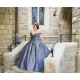 Sweetheart Neck Navy Blue Quince Dress Off Shoulder Vestidos De 15 Anos Sequin Girl Birthday Gowns