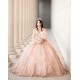 V Neck Quince Dress Rose Gold Vestidos De 15 Anos Lace Appliques Girl Birthday Gowns Sequin Women 2024 Ball Gown