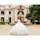 V Neck White Quince Dress Sleeveless Vestidos De 15 Anos Pearl Sequin Girl Birthday Gowns