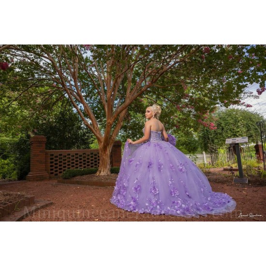 Cape Sleeve 15 Anos Lilac Quince Dress Sweetheart Neck Women 2024 Ball Gown Pearl  Girl Birthday Gowns With 3D Flowers