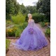 Cape Sleeve 15 Anos Lilac Quince Dress Sweetheart Neck Women 2024 Ball Gown Pearl  Girl Birthday Gowns With 3D Flowers