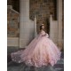 Cape Sleeve 15 Anos Pink Quince Dress Sweetheart Neck Women 2024 Ball Gown Girl Birthday Gowns With 3D Flowers