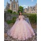 Cape Sleeve 15 Anos Pink Quince Dress Sweetheart Neck Women 2024 Ball Gown Girl Birthday Gowns With 3D Flowers