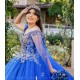 Cape Sleeve Vestidos De 15 Anos Blue Quince Dress Lace Appliques V Neck Girl Birthday Gowns