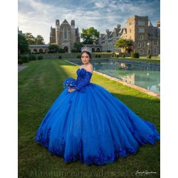 Detachable 15 Anos Sky Blue Quince Dress Sweetheart Neck Women 2024 Ball Gown Lace Appliques Girl Birthday Gowns