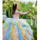 Long Sleeve Pink Quince Dress Ruffled Girls Ball Gown Sweet 16 Dresses Lace Appliques Vestidos De 15 Anos