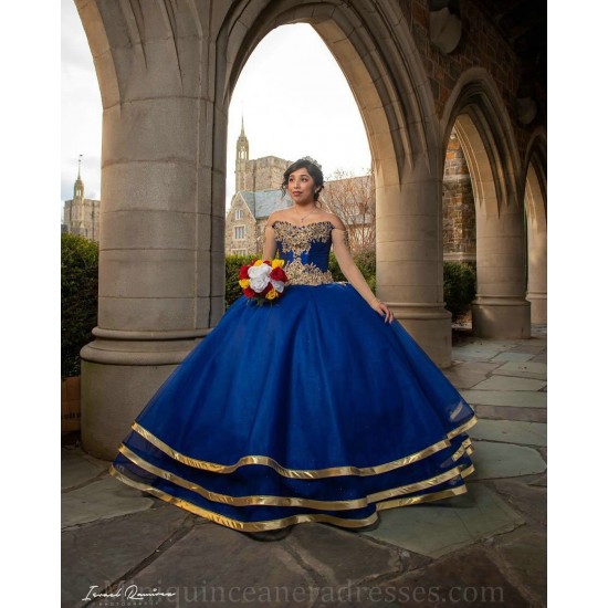 Long Sleeve Vestidos De 15 Anos Blue Dress Girl Quince Women 2024 Ball Gown Lace Appliques Girl Birthday Gowns