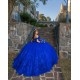 Off Shoulder 15 Anos Blue Quince Dress Lace Appliques Girl Birthday Gowns Sweetheart Neck Sweet 15 Gowns