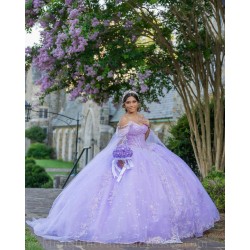 Off Shoulder 15 Anos Lilac Quince Dress Sweetheart Neck Sweet 15 Gowns Lace Appliques Girl Birthday Gowns