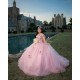 Off Shoulder 15 Anos Pink Quince Dress Sweetheart Neck Women 2024 Ball Gown Lace Appliques Girl Birthday Gowns