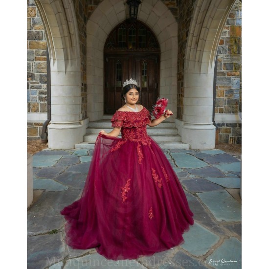 Off Shoulder 15 Anos Red Quince Dress Women 2024 Ball Gown Lace Appliques Girl Birthday Gowns