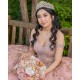 Off Shoulder 15 Anos Rose Gold Quince Dress Crystal V Neck Girl Birthday Gowns Lace Appliques Sweet 15 Gowns