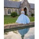 Off Shoulder 15 Anos Sky Blue Quince Dress Sweetheart Neck Women 2024 Ball Gown Lace Appliques Girl Birthday Gowns