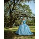 Off Shoulder 15 Anos Sky Blue Quince Dress Women Lace Appliques 2024 Ball Gown Girl Birthday Gowns