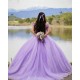 Off Shoulder Vestidos De 15 Anos Lilac Quince Dress V Neck Girl Birthday Gowns With 3D Flowers