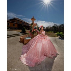 Off Shoulder Vestidos De 15 Anos Pink Quince Dress Sweetheart Neck Girl Birthday Gowns Lace Appliques Women 2024 Ball Gown